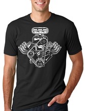 2019 хлопковая футболка с короткими рукавами комплект одежды «Человек двигателя автомобиля футболка с изображением двигателя Американский масл-кар поршни футболка подарок для базовых моделей 2024 - купить недорого