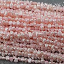 Recién llegado, joyería de perlas sueltas, 3-4mm, barroco rosa, collar de perlas naturales de agua dulce, una hebra completa, envío gratis 2024 - compra barato