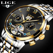 Top Brand LIGE Luxury Fashion Men Automatic Mechanical Watch Mens Full Steel Business Waterproof Sport Watches Relogio Masculino 2024 - buy cheap