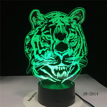 3D2824 Tiger 3D Lamp Lampara Touch Sensor Child Kid Baby Gift Nightlight Animal Home Decor Novelty Lighting Tiger Head LED Night 2024 - buy cheap