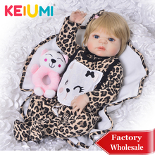 Keiumi-boneca reborn para bebês, boneca realista para recém-nascidos, corpo inteiro, silicone, adesivo, 57 cm, presente de aniversário 2024 - compre barato