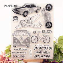 PANFELOU The traffic tools Transparent Silicone Rubber Clear Stamps cartoon for Scrapbooking/DIY Easter wedding album 2024 - buy cheap