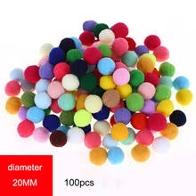 New! 100pcs/lot Pompom 20mm Mini Fluffy Soft Pom Poms Pompones Ball Furball Handmade Crafts DIY for Home Decor Sewing Supplies 2024 - buy cheap