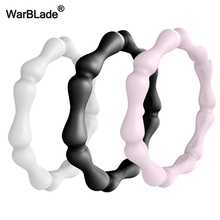 WarBLade 3mm Bamboo Silicone Rings For Women Wedding Rubber Bands Hypoallergenic Crossfit Flexible Sports Silicone Finger Ring 2024 - buy cheap