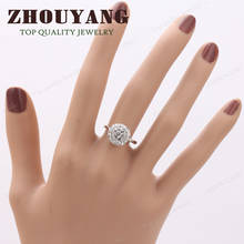 ZHOUYANG Top Quality ZYR152 Concise Ball Crystal Ring Silver Color Austrian Crystals Full Sizes 2024 - buy cheap