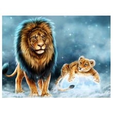 kexinzu Full Square/Round 5D Diy Diamond Painting Cross Stitch "Animal Lion" Diamond 3D Embroidery Mosaic Home Decor s06 2024 - buy cheap