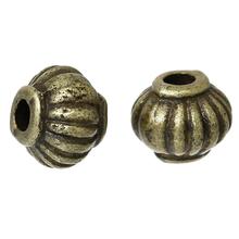 Spacer Beads Abóbora Forma Antique Bronze de Cerca de 5mm (2/8 ") x 4mm (1/8"), Hole: Aprox 1.3mm, 300 PCs novo 2024 - compre barato