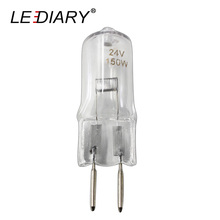 Lediary 5 pces lâmpada de halogênio de qualidade superior gy6.35 24 v 150 w lâmpadas de tungstênio de vidro claro regulável cada bulbo com uma caixa interna 2024 - compre barato