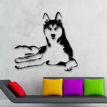 Wall Stickers Home Decoration Vinyl Husky Dog Animals Wall Decal Pets Veterinary Shop Wall Art Mural Husky Dog Wall Poster AY830 2024 - buy cheap