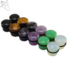Natural Color Stone Ear Plugs and Tunnels for Men Trendy Stone Ear Gauges Tunnels Plugs Fashion Body Piercing Jewelry 2024 - buy cheap