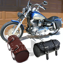 Black/Brown PU Front Fork Tool Bag Luggage Saddle Bag For Harley Chopper Bobber Cruiser Dyna Softail Sportster Honda Suzuki 2024 - buy cheap