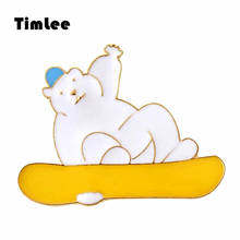 Timlee X250 Free shipping Personality cartoon Delicate Polar bear Boy Brooch Pins,Fashion Jewelry Wholesale 2024 - buy cheap