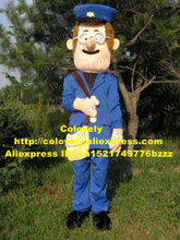 New Blue Postman Pat Mascot Costume Mail Carrier Letter Carrier Mail Man Mailman With Blue Hat White Glasses No.595 Free Ship 2024 - buy cheap