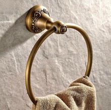 Toallero de baño de latón antiguo, anillo redondo montado en la pared, accesorios de baño clásicos, zba428 2024 - compra barato