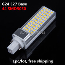 G24 LED Bulb 44 SMD5050 Horizontal Plug LED Lamp E27 G24 LED Light 85-265V Warm White/Cold White 1pc/lot, free shipping 2024 - buy cheap