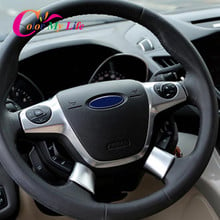 Color My Life Car ABS Chrome Interior Steering Wheel Protection Cover Trim Stickers for Ford C-MAX CMAX 2017 2018 Accessories 2024 - buy cheap