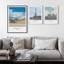 Pintura em tela de paris, decoração nórdica, paisagem, torre eiffel, arte de impressão, pôster, parede, sala de estar, quarto, decoração de casa 2024 - compre barato