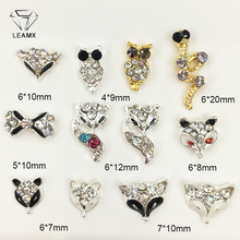 Lemax mix/box 3d animais de raposa, decoração de unha em liga metálica, fofo strass fofo coruja, unhas cobra, faça você mesmo, amuletos, decoração de manicure l473 2024 - compre barato