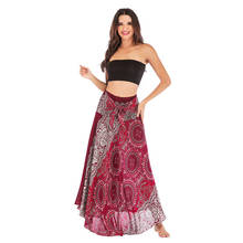 Spring Summer Skirt Womens 2019 Long Hippie Bohemian Gypsy Boho Flowers Elastic Floral Print Skirt Beach Ankle-Length Skirt O20 2024 - buy cheap