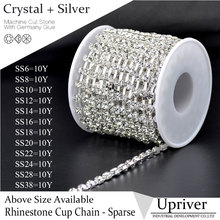 Upriver Silver Base Sparse Claw Sewing On Crytstal rhinestones 10yards Rhinestone Cup Chain For Bracelets Accessories 2024 - buy cheap