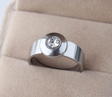 Готический Женский Кристалл Циркон Серебряное кольцо из нержавеющей стали 316L ювелирные изделия 2024 - купить недорого