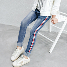 Girls jeans leggings new 2019 spring kids clothes gradient ultra big girls elastic skinny pants children trousers 3 to 14 years 2024 - buy cheap