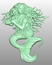 mermaid 3D model relief STL model for CNC Router carving engraving artcam type3 aspire M405 2024 - buy cheap
