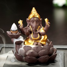 India Lord Ganesha Incense Burners Backflow Incense Cone Censer Holder Office Desk Home Decor Teahouse Ornament Buda Decorativo 2024 - buy cheap