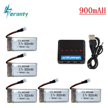 3,7 v 900mah Lipo батарея + USB зарядное устройство для Syma X5c X5 X5sw Mjx X708W XS801 XS801C Rc Quadcopter запасные части 3,7 v Drone батарея 2024 - купить недорого