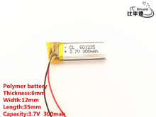 2pcs/lot 3.7V,300mAH,601235 Polymer lithium ion / Li-ion battery for TOY,POWER BANK,GPS,mp3,mp4 2024 - buy cheap