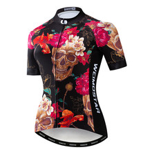 Weimostar Women's Skull Cycling Jersey Quick Dry Cycling Shirt Breathable MTB Bike Jersey Anti-UV Bicycle Wear Maillot Ciclismo 2024 - buy cheap