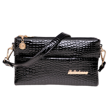 Bolso de hombro pequeño para mujer, bandolera con patrón de cocodrilo, bolso de mano negro, novedad de 2018 2024 - compra barato