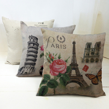 Tower of Pisa Cushion Covers Paris Italy France tower Pillow Cases Car Interior Home Decorative Throw Pillows Flower Live Case 2024 - buy cheap