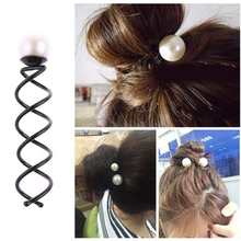 2Pcs Hair Styling Tools Braiders Spiral Spin Screw Pin Pearl Hair Clips Twist Barrette Hairpins Hairdress Accessories Hair Clip 2024 - buy cheap
