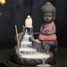 Ceramic Censer Little Monk Smoke Backflow Cone Censer Holder Incense Burner Decoration 2024 - buy cheap