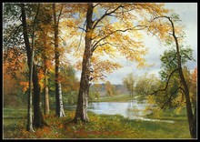 Needlework for embroidery DIY DMC High Quality - Counted Cross Stitch Kits 14 ct Oil painting - A Quiet Lake 2024 - buy cheap