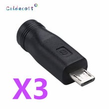 Caldecott 3pcs 5.5*2.1 Mini USB Micro USB DC Plug Female to Male Power Charger Adapter Laptop Phone Accessories Connector 5 Pin 2024 - buy cheap