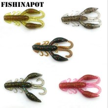 FISHINAPOT 5Pcs/Lot  Soft Baits Wobbler Shrimp 50mm 2.1g Fishing Lure Silicone Artificial Quaility Fake Baits Soft Worm For Bass 2024 - buy cheap
