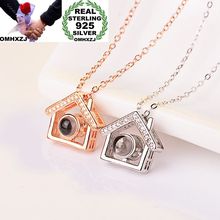 OMHXZJ Wholesale European Fashion Woman Girl Party Gift Hourse Projecting LOVE Zircon S925 Sterling Silver Pendant Necklace NA89 2024 - buy cheap