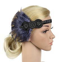 Roaring 20s Feather Headband Gatsby accesorios 1920s Flapper Headpiece 2024 - compra barato