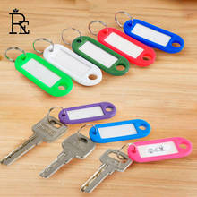 RE 500pcs/lot Plastic Keychain Key Tags Id Label Name Tags With Split Ring For Baggage Mix Color 5cm*2.2cm Key Chains Key Rings 2024 - buy cheap