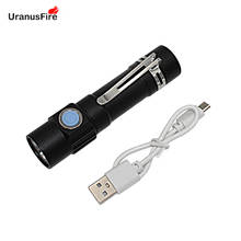 Ручсветильник светодиодный фонарик T6 с USB-зарядкой, мини-фонарь для охоты, 3 режима работы, аккумулятор 18650 2024 - купить недорого