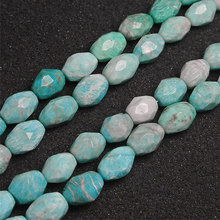 12x17mm Natural Faceted Freeform Green Amazonite Beads For Jewelry Making Beads Bracelets For Women 15'' Needlework DIY Beads 2024 - buy cheap