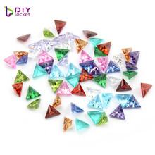 12pcs/lot Mini Colorful Crystal Triangle Zircon Birthstone Floating Charms For Glass Locket LSFC481 2024 - buy cheap