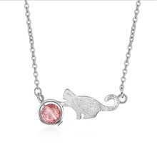 New Top Quality Silver Plated Choker Necklace For Women Jewelry Charm Crystal Cat Pendants Necklace Girl Christmas Accessories 2024 - buy cheap