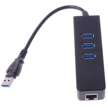 USB 3,0 к RJ45 LAN NIC + 3 порта USB 3,0 концентратор Gigabit NIC U3LC01 обновленная скорость подключения к сети практичная 2024 - купить недорого