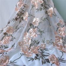 Вышитая сетчатая Тюлевая кружевная ткань с цветочным дизайном, французская кружевная ткань для свадебного платья, свадебные платья, 1 ярд, 2018 2024 - купить недорого