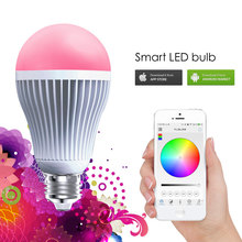 Bluetooth светодиодные лампы ac85-240v 9 Вт rgbw свет Bluetooth 4.0 Smart Освещение светодиодные лампы Цвет Сменные e27 e26 b22 бесплатная доставка 2024 - купить недорого