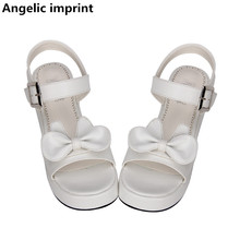 Angelic imprint woman mori girl lolita cosplay shoes lady mid heels wedges pumps women princess summer dress sandals 33-47 5cm 2024 - buy cheap