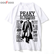 Camiseta de Peaky Blinders para hombre y mujer, ropa de calle, camiseta de Hip-Hop, camiseta de gran tamaño, camisetas de moda con cuello redondo 2024 - compra barato